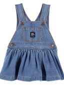 Blue - Baby Knit-Like Denim Jumper Dress