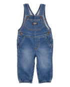 Baby Neutral Knit-Like Denim Overalls - Medium Wash, image 1 of 5 slides