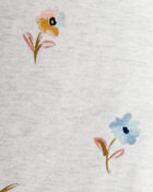 Toddler Girl Cotton Floral Stretch Leggings - Grey, image 3 of 4 slides