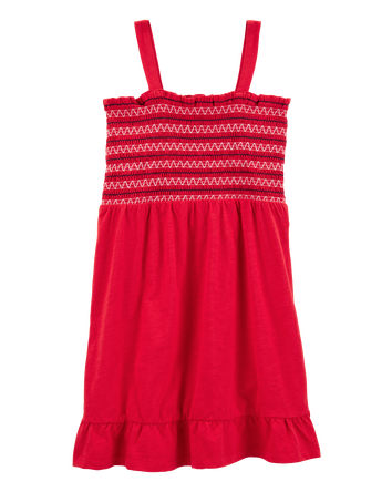 Kid Smocked Cotton Dress, 