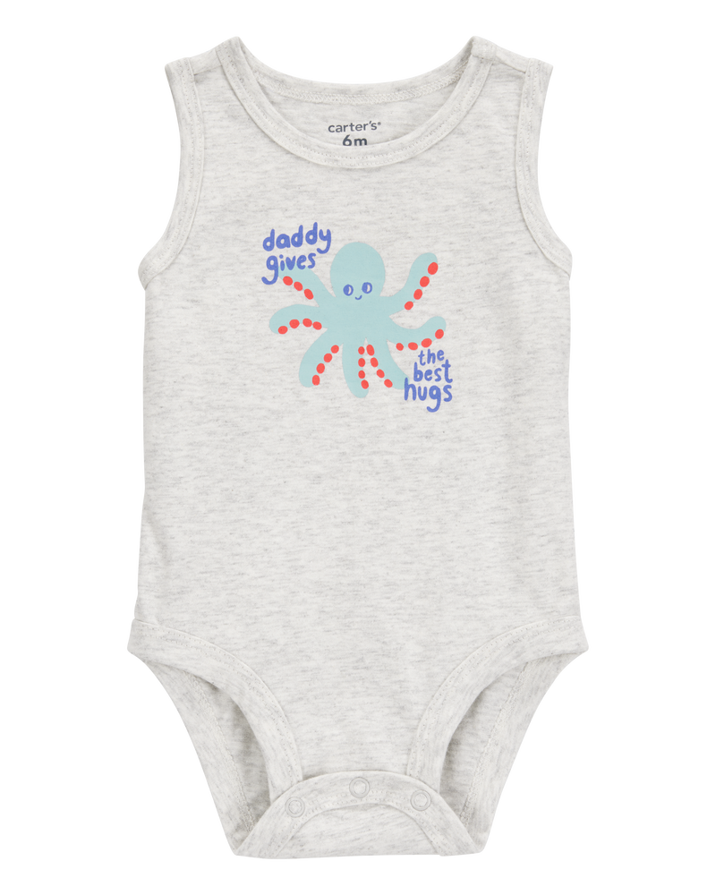 Baby Octopus Daddy Sleeveless Bodysuit, image 1 of 3 slides