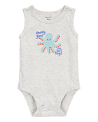 Baby Octopus Daddy Sleeveless Bodysuit, image 1 of 3 slides