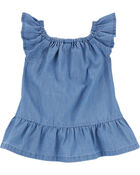 Baby Embroidered Chambray Dress, image 2 of 5 slides