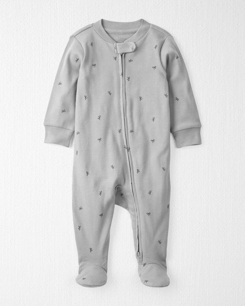 Baby Organic Cotton Sleep & Play Pajamas in Bows, image 1 of 4 slides