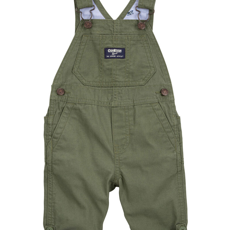 Green Baby Solid Canvas Overalls Green
