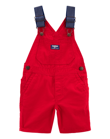Toddler Lightweight Canvas Shortalls - Red, 