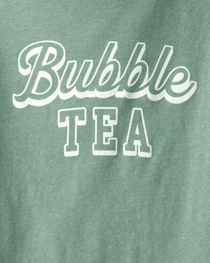 Girls Bubble Tea Long-Sleeve Graphic Tee - Green, image 2 of 3 slides