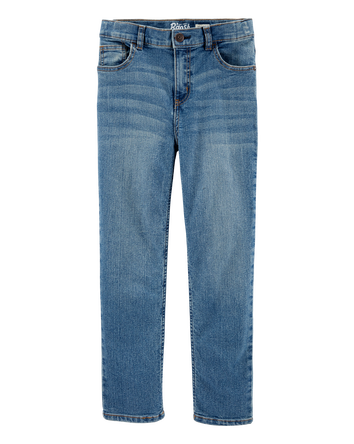 Kid Medium Blue Wash Straight-Leg Jeans, 