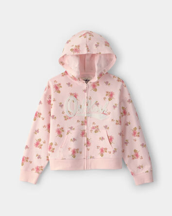 Girls 2-Piece Floral OshKosh Logo Layering Set - Pink, 