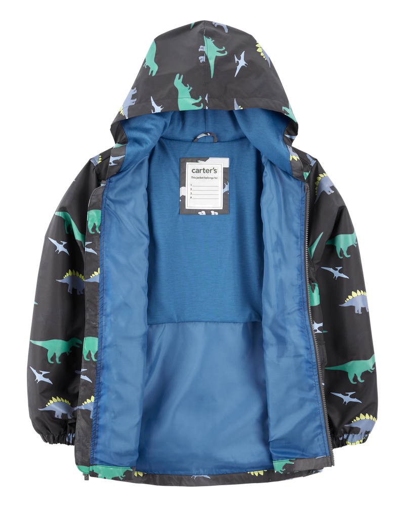 Dinosaur Color Changing Rain Jacket - Grey, image 6 of 6 slides