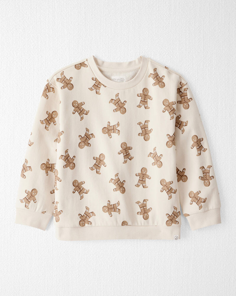 Kid Gingerbread Man Holiday Pullover Made with Organic Cotton, image 1 of 5 slides