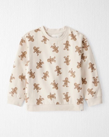 Kid Gingerbread Man Holiday Pullover Made with Organic Cotton, 