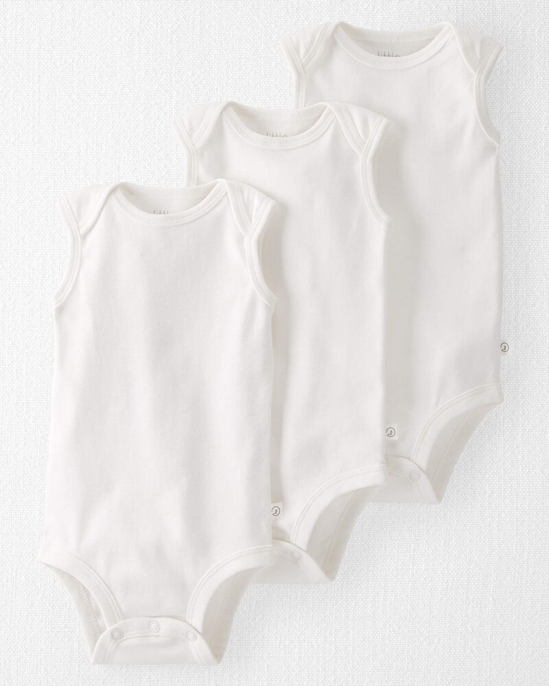 Baby 3-Pack Organic Cotton Bodysuits, image 1 of 5 slides