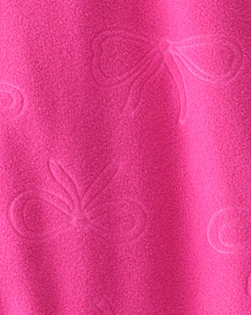 Toddler Girl Bow Loose Fit Long-Sleeve 2-Way Zip 1-Piece Pajamas - Pink, 