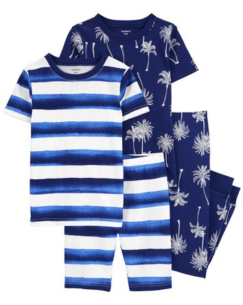 Kid 4-Piece Palm Tree 100% Snug Fit Cotton Pajamas, 