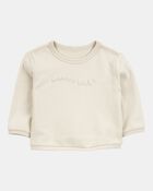 Baby Glitter Fleece Sweatshirt- Ivory, image 1 of 3 slides