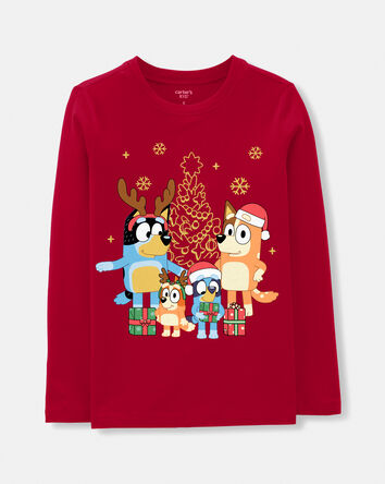 Toddler Girl Christmas Bluey™ Long-Sleeve Graphic Tee - Red, 