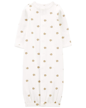 Preemie Snail Cotton Sleeper Gown, 