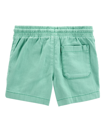 Baby Pull-On Twill Shorts - Turquoise, 
