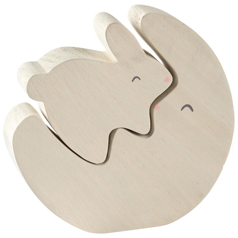 Cream Baby Little Bunny Wooden Puzzle