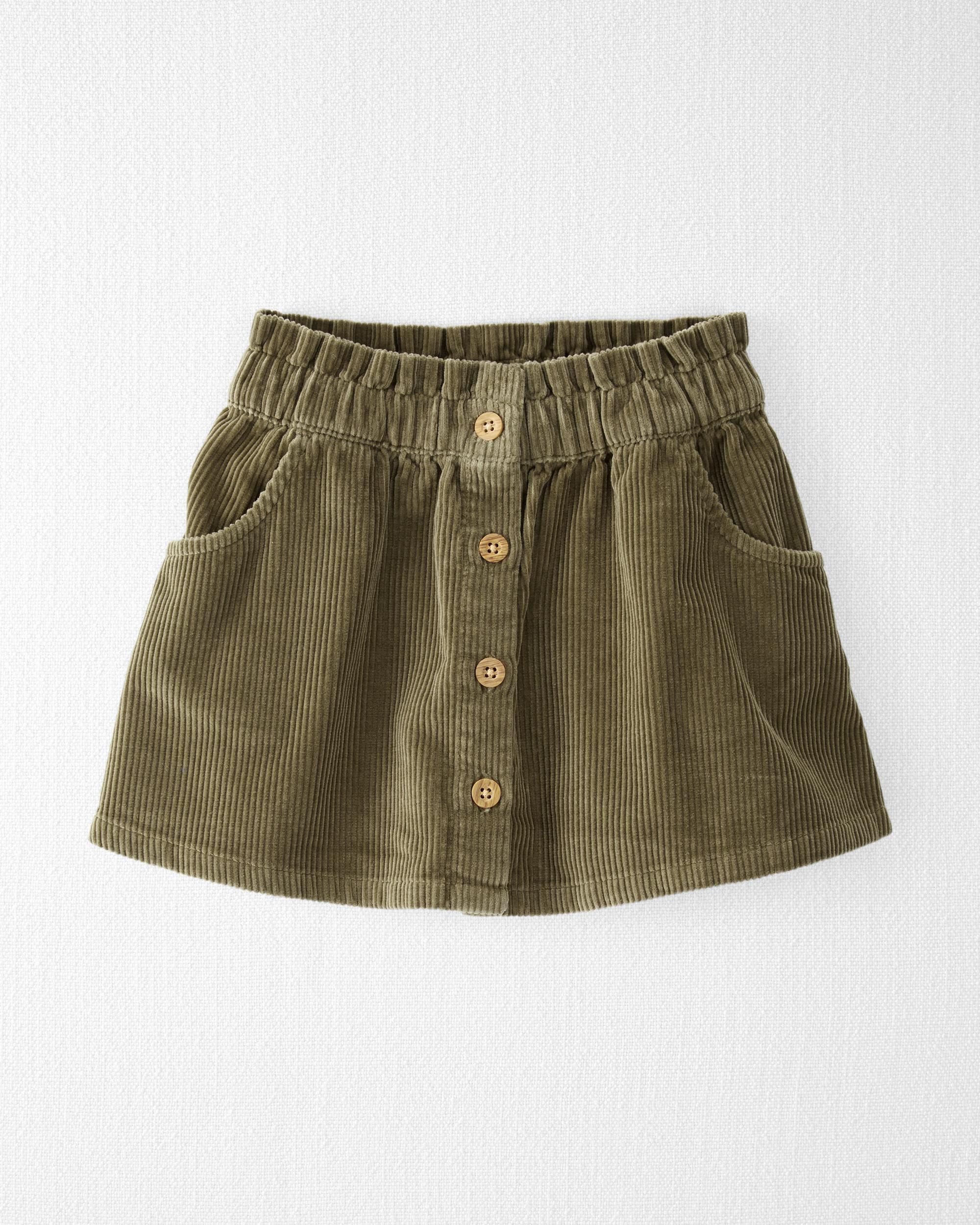 Toddler Organic Cotton Corduroy Button Front Skirt