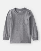 Toddler Boy Long-Sleeve Pocket Tee - Grey, image 1 of 2 slides