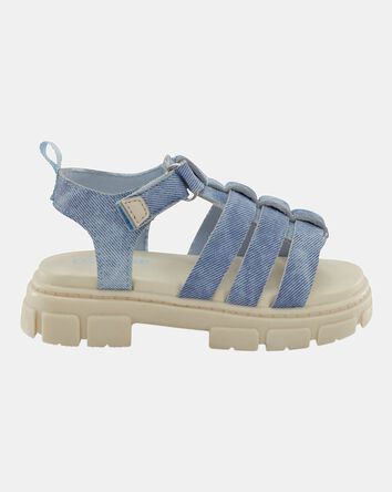 Toddler Girl Strappy Denim Sandals - Blue, 