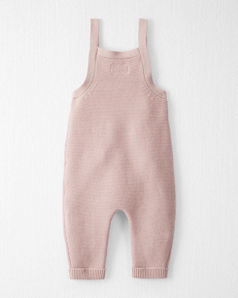 Baby Organic Cotton Sweater Knit Overalls in Perfect Pink
, image 4 of 6 slides