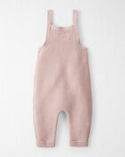 Baby Organic Cotton Sweater Knit Overalls in Perfect Pink
, image 4 of 6 slides