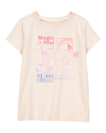 Kid Magic Is Real Short-Sleeve Graphic Tee - Ivory, 