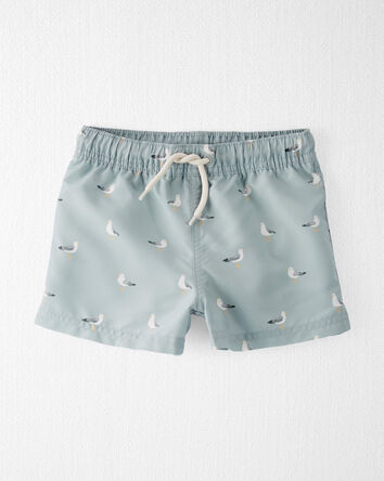 Toddler Recycled Seagull-Print Swim Trunks, 