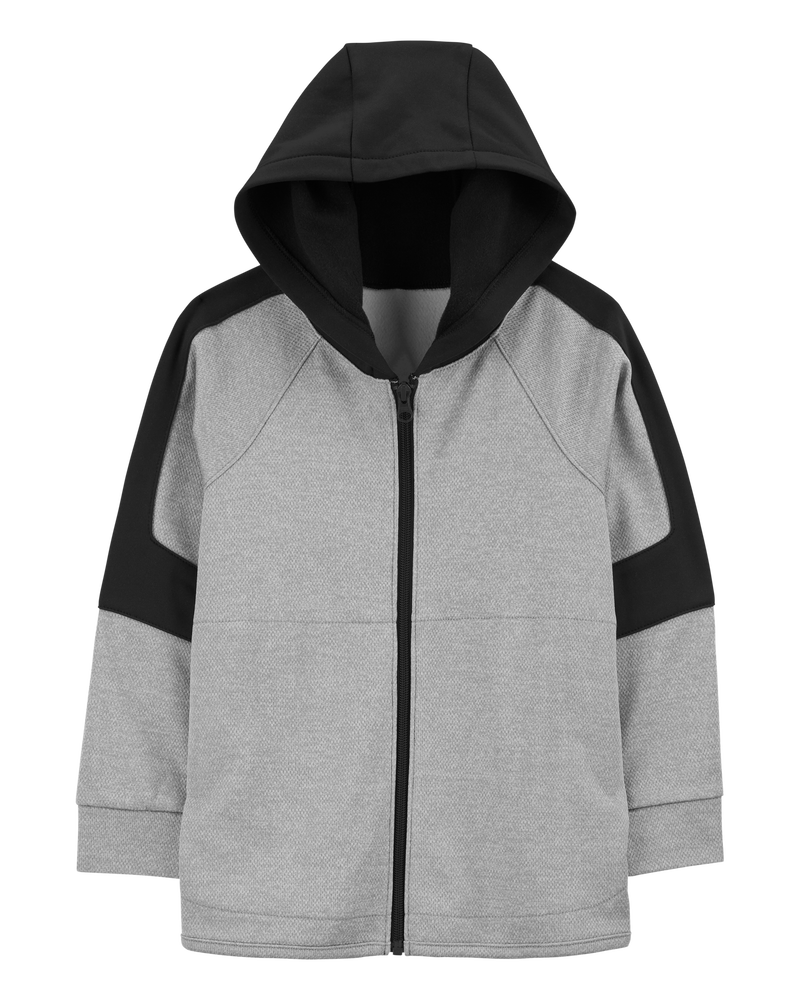Kid Colorblock Active Mesh Knit Jacket - Grey, image 1 of 3 slides