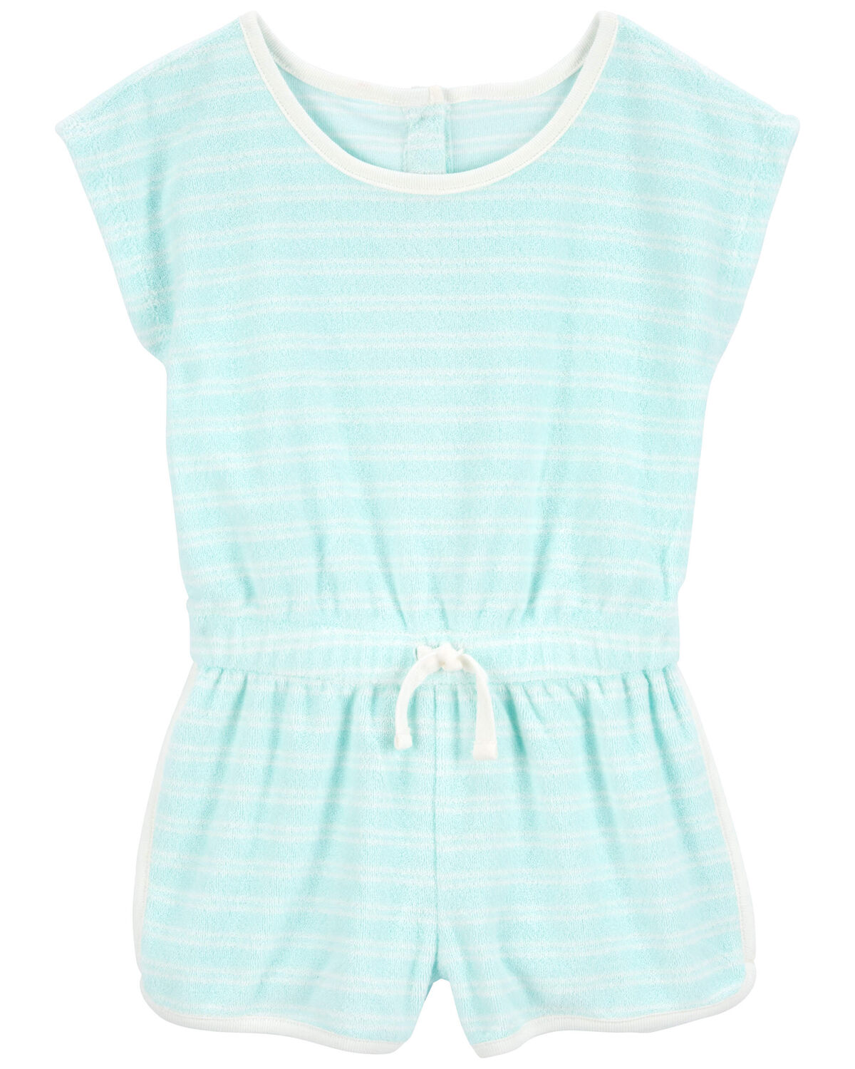 Blue Toddler Striped Terry Romper