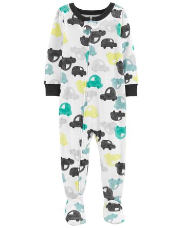 Baby 1-Piece Cars 100% Snug Fit Cotton Footie Pajamas, 