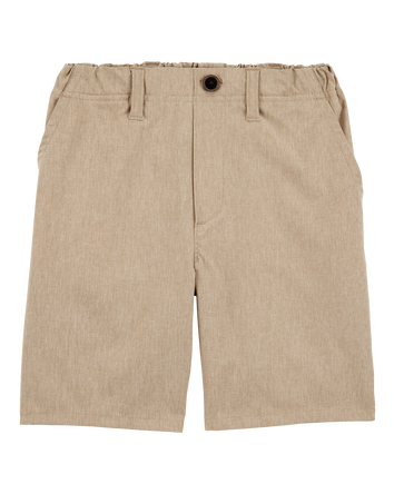 Kid Poplin Pull-On Uniform Shorts - Khaki, 