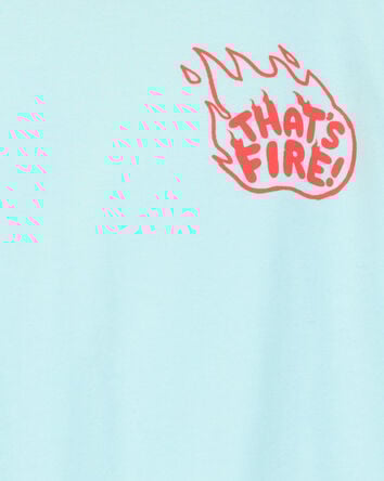 Kid That's Fire Short-Sleeve Graphic Tee - Turquoise, 
