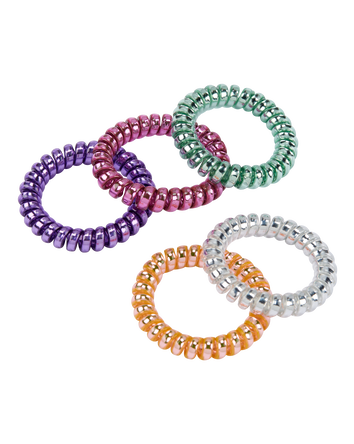 5-Pack Plastic Hair Ties, 