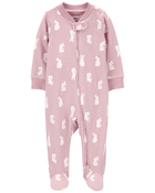 Baby Bunny 2-Way Zip Thermal Sleep & Play Pajamas, image 1 of 3 slides