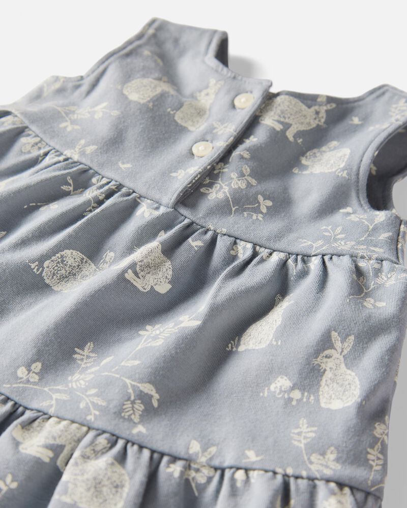 Baby Organic Cotton Bunny-Print Dress, image 4 of 6 slides