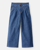 Kid Denim Wide Leg Pants - 70s Blue Wash, image 1 of 4 slides