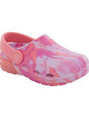 Pink - Toddler Tie-Dye Light-Up Rubber Clogs