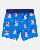 Toddler Boy Bluey™ Swim Trunks- Blue, image 2 of 3 slides