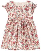Baby Floral Print Puff Sleeve Dress, image 1 of 3 slides