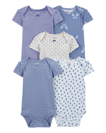 Baby 5-Pack Butterfly Short-Sleeve Bodysuits, 