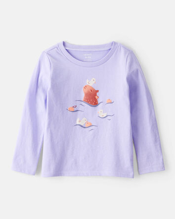 Toddler Girl Capybara Long-Sleeve Graphic Tee - Purple, 