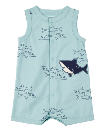 Baby Boy Blue Shark 1-Piece Romper, 