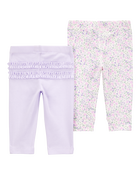Baby 2-Pack Foral Pull-On Pants, image 2 of 5 slides