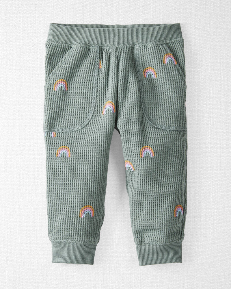 Baby Waffle Knit Set Made with Organic Cotton in Happy Rainbows, image 3 of 6 slides