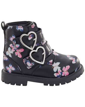 Toddler Butterfly Heart Buckle Boots, 