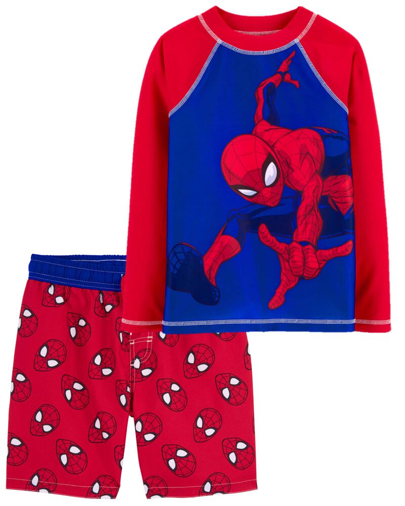 Kid Spider-Man Rashguard & Swim Trunks Set, image 1 of 1 slides